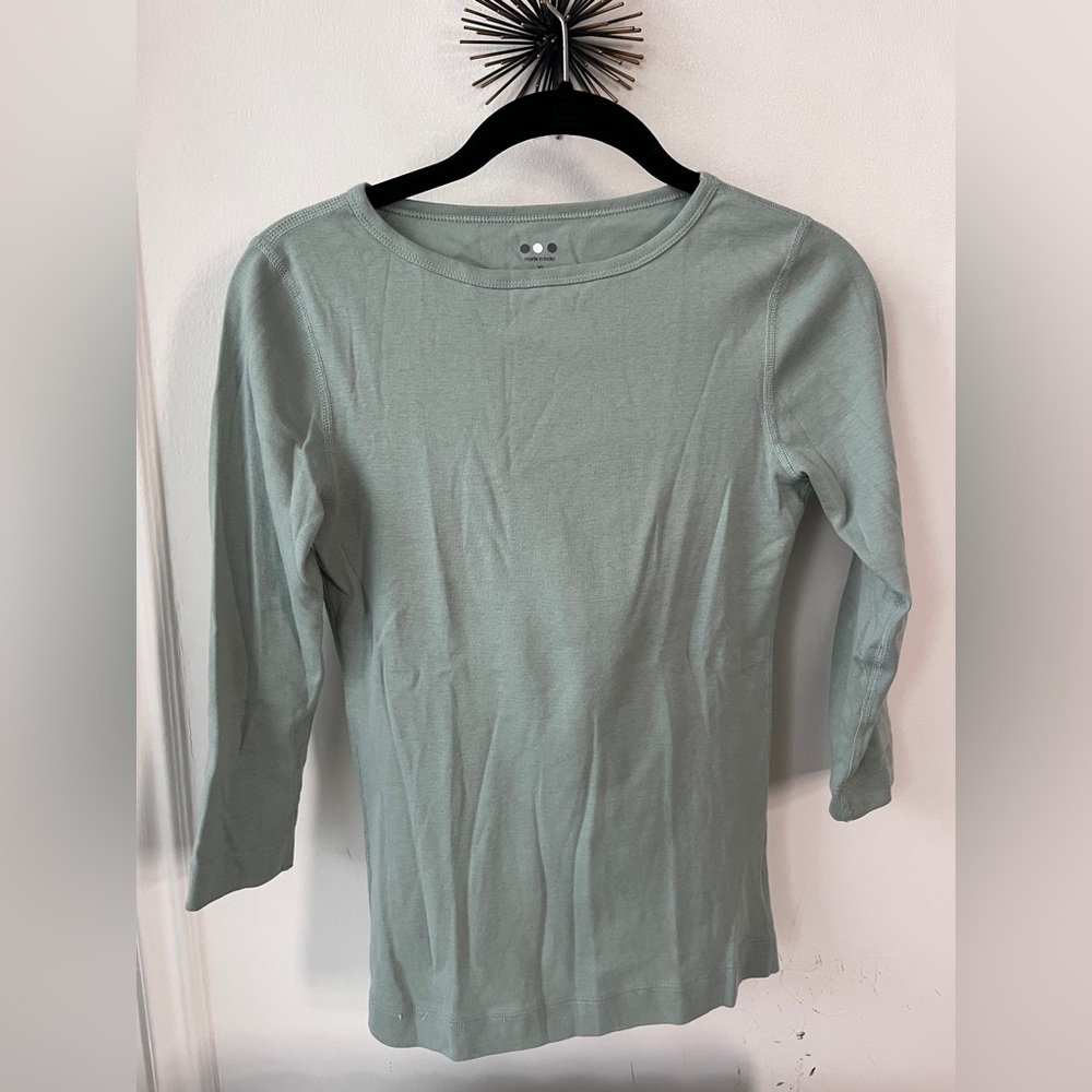 Women's Sage Colored 3/4 Length Sleeve T-Shirt